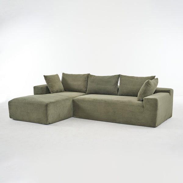 English Elm 108*68 Inch Extra Large Modular Sofa - Cloud-Like Comfort For 4, Corduroy, No Assembly, Green W1829S00059