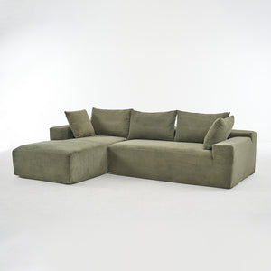 English Elm 108*68 Inch Extra Large Modular Cloud Sofa For 4 – Luxurious Green Corduroy, No Assembly Needed! W1829S00050