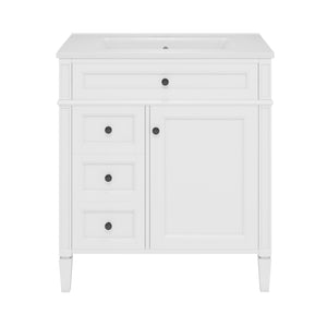 English Elm 30'' Modern Bathroom Vanity With Ceramic Sink, Soft-Close Drawers & Stylish Storage Cabinet Solutions N710P206904Z