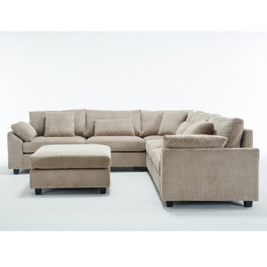 English Elm {New Arrival} Oversized Modular Sectional Sofa - Cozy Corduroy 6-Seater For Ultimate Comfort & Style! W2325S00019-GIGA