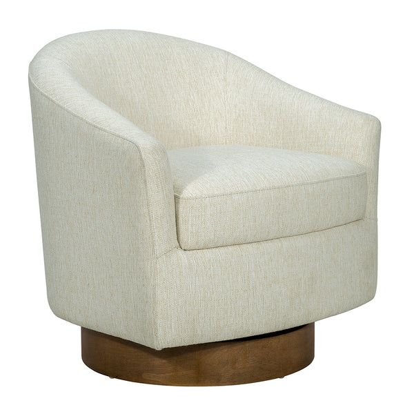 JLA Home Madison Park - Upholstered Swivel Accent Chair with Wood Base, Rounded Back & Barrel Arm for Cozy Modern Comfort MP103-1245