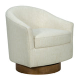 Madison Park Ashton Transitional Upholstered Swivel Chair with Wood Base MP103-1245 Cream