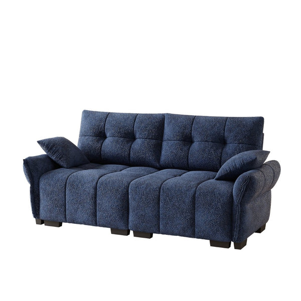 English Elm Premium Chenille Two Seater Sofa Tufted Armrests Foam Support Modern Living Room Blue W714S01632