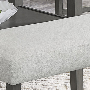 English Elm Luna Upholstered Counter Height Bench Polyester Fabric Seat with Wooden Footrest Support B2749P413406