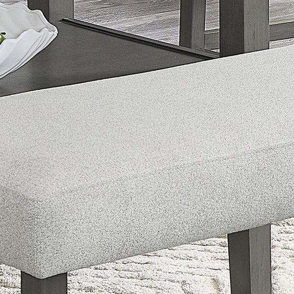 English Elm Luna Upholstered Counter Height Bench Polyester Fabric Seat with Wooden Footrest Support B2749P413406