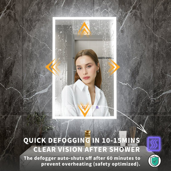 English Elm 20*32 Inch Led Medicine Cabinet with Anti-fog Gfci Outlet and Dimming Bathroom Mirror W637P349553