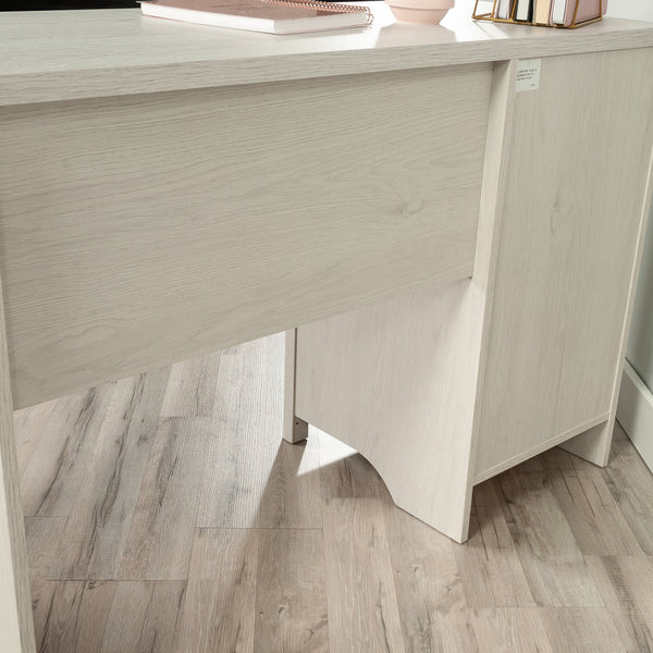 English Elm Desk, Modern White Finish With Spacious Top And Hidden Storage For Home Office And Gaming Use B356P402784