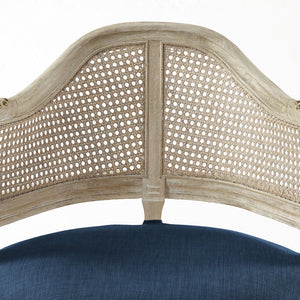 Homeroots 24" Navy Blue And Beige Linen Arm Chair Navy  534000