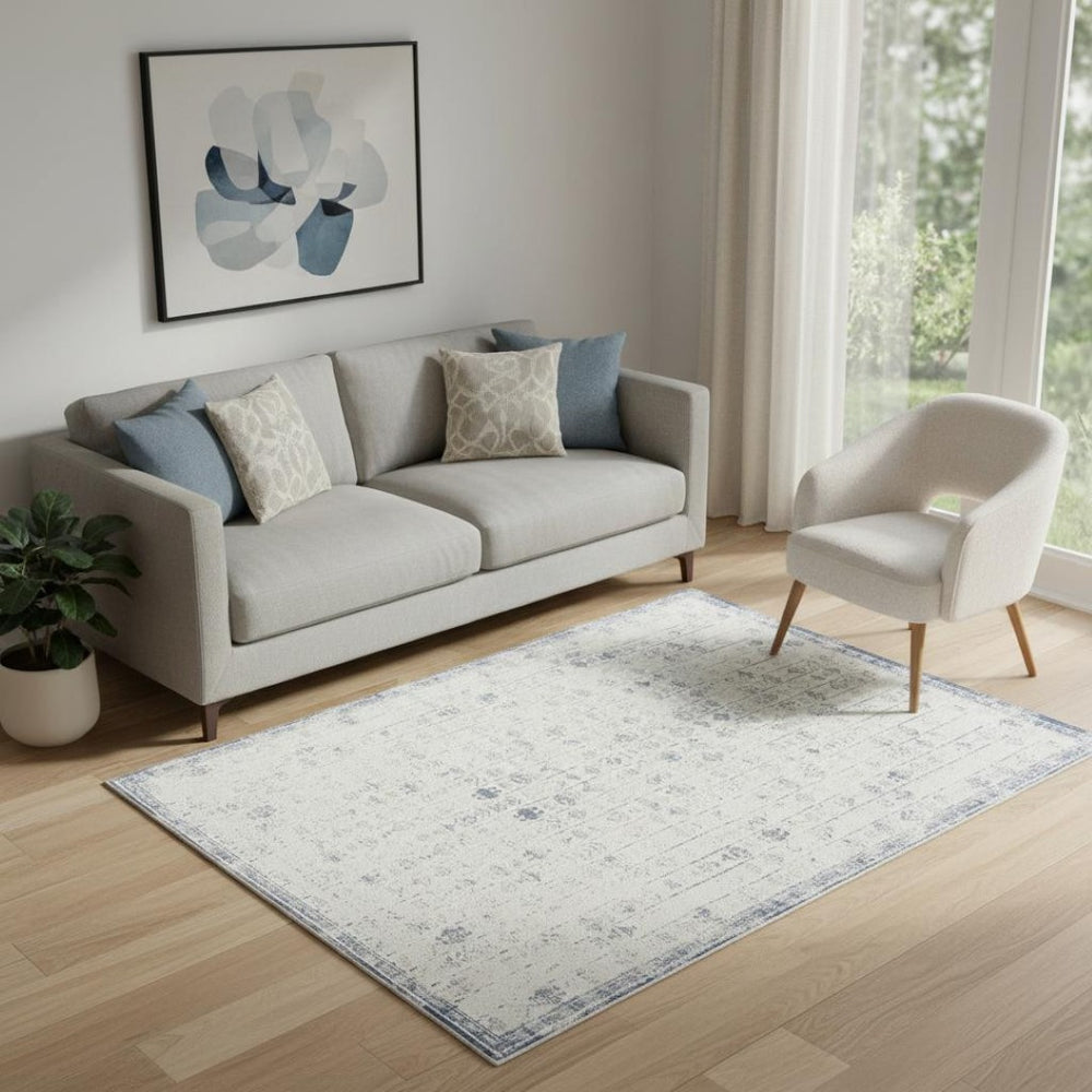 HomeRoots 5' X 7' Gray Abstract Washable Non-Skid Area Rug - Stylish, Durable, and Perfect for High-Traffic Homes 534029