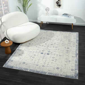 HomeRoots 5' X 7' Gray Abstract Washable Non-Skid Area Rug - Stylish, Durable, and Perfect for High-Traffic Homes 534029