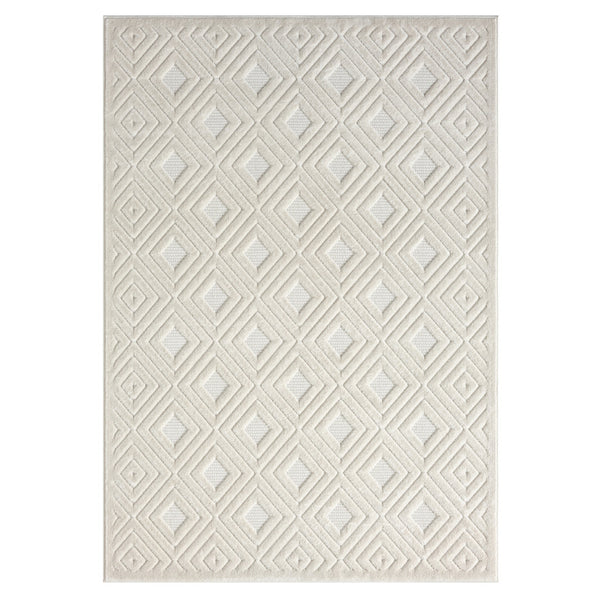 Homeroots 5' X 7' Ivory Geometric Area Rug Ivory Polypropylene 534031