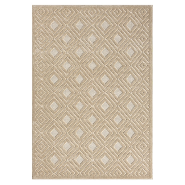 Homeroots 5' X 7' Beige Geometric Area Rug Beige Polypropylene 534033