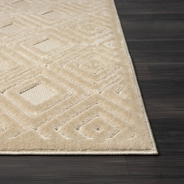 Homeroots 5' X 7' Beige Geometric Area Rug Beige Polypropylene 534033
