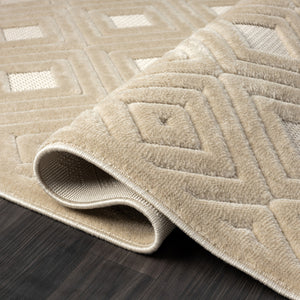 Homeroots 8' X 10' Beige Geometric Area Rug Beige Polypropylene 534034