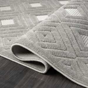 Homeroots 5' X 7' Gray Geometric Area Rug Gray Polypropylene 534035