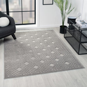 Homeroots 5' X 7' Gray Geometric Area Rug Gray Polypropylene 534035