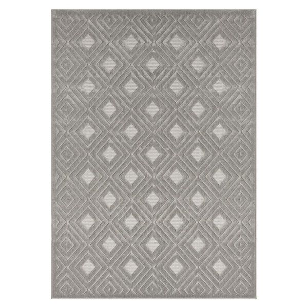 Homeroots 8' X 10' Gray Geometric Area Rug Gray Polypropylene 534036