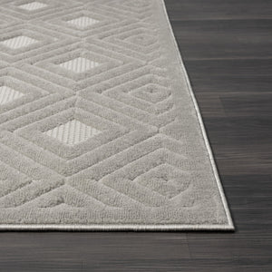 Homeroots 8' X 10' Gray Geometric Area Rug Gray Polypropylene 534036