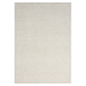 HomeRoots 8' Modern Ivory Geometric Area Rug - Durable, Stain-Resistant Design for Stylish Living Spaces 8' X 10' 534038