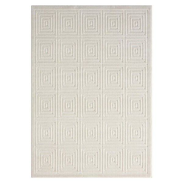 HomeRoots 8' Modern Ivory Geometric Area Rug - Durable, Stain-Resistant Design for Stylish Living Spaces 8' X 10' 534038