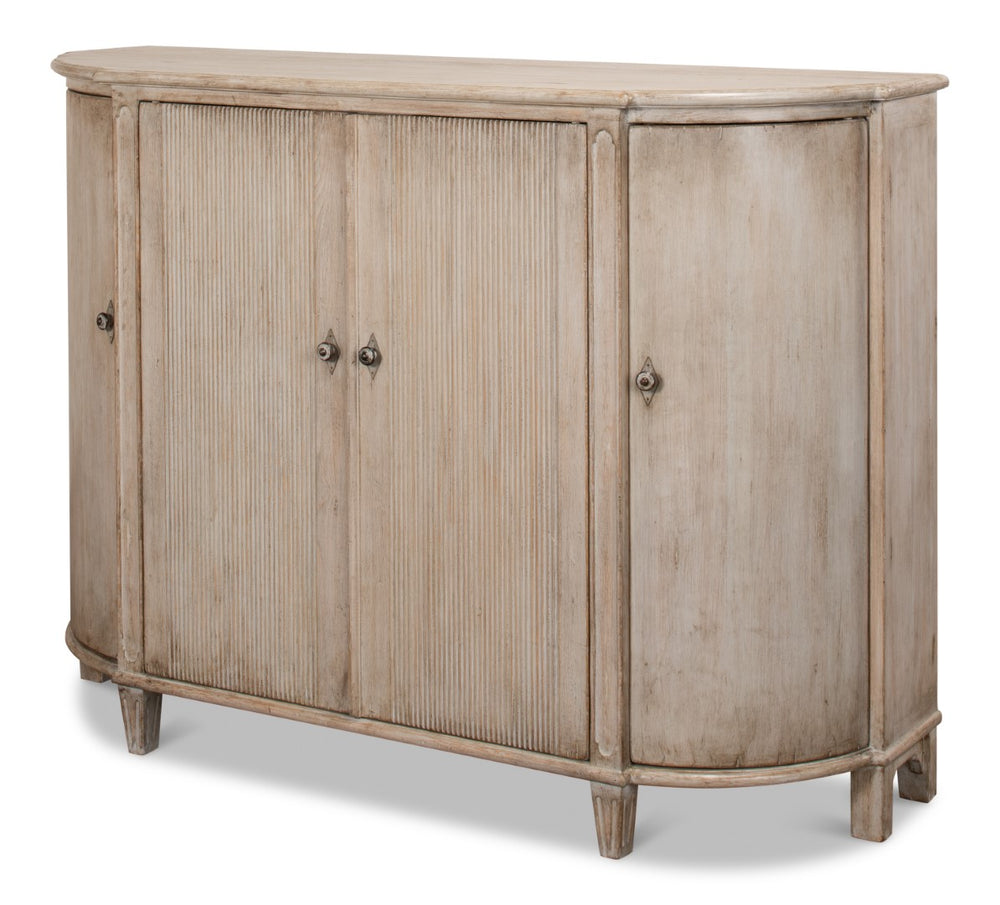 Sarreid Brooks Demilune Stone Grey - Elegant Pine Console Table With Timeless Design For Any Space Grey  53404-1