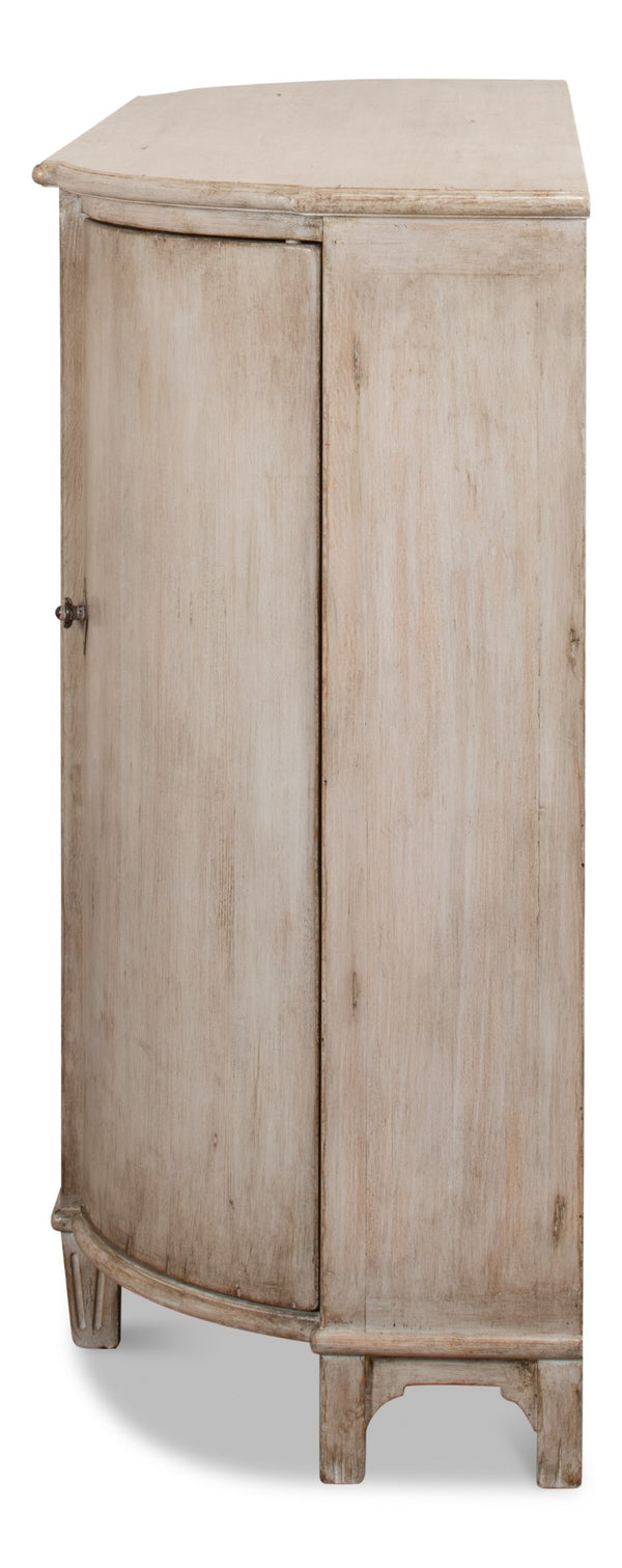 Sarreid Brooks Demilune Stone Grey - Elegant Pine Console Table With Timeless Design For Any Space Grey  53404-1