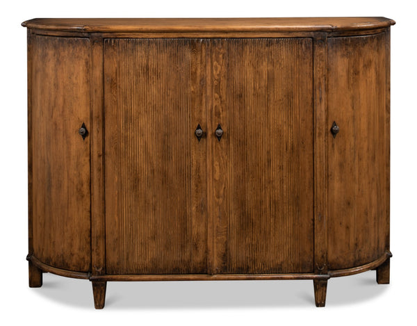 Sarreid Brooks Demilune Brown - Elegant Pine Console Table With Rich Brown Finish For Stylish Décor Brown  53404-2