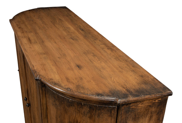 Sarreid Brooks Demilune Brown - Elegant Pine Console Table With Rich Brown Finish For Stylish Décor Brown  53404-2