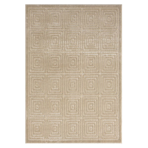 HomeRoots 8' Modern Ivory Geometric Area Rug - Durable, Stain-Resistant Design for Stylish Living Spaces 8' X 10' 534040