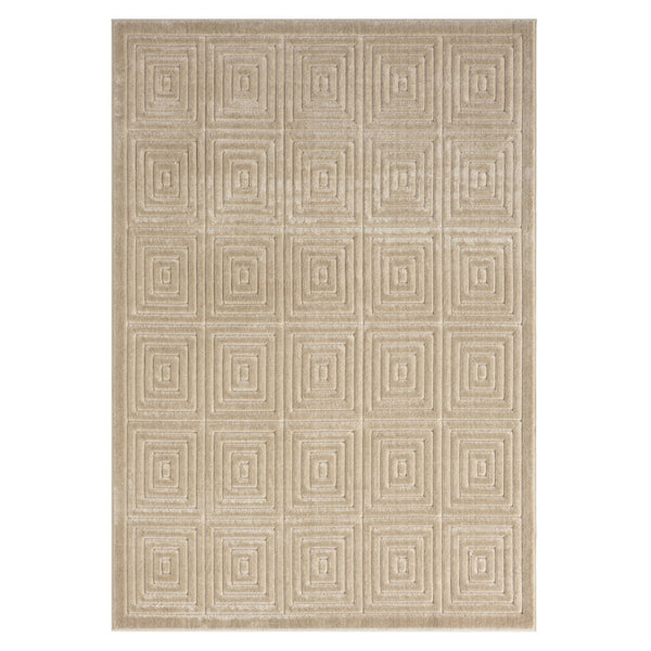 HomeRoots 8' Modern Ivory Geometric Area Rug - Durable, Stain-Resistant Design for Stylish Living Spaces 8' X 10' 534040