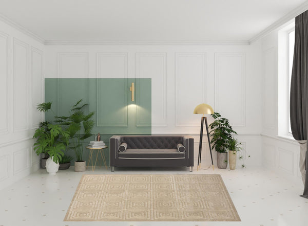 HomeRoots 8' Modern Ivory Geometric Area Rug - Durable, Stain-Resistant Design for Stylish Living Spaces 8' X 10' 534040