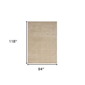 HomeRoots 8' Modern Ivory Geometric Area Rug - Durable, Stain-Resistant Design for Stylish Living Spaces 8' X 10' 534040