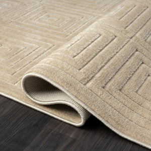HomeRoots 8' Modern Ivory Geometric Area Rug - Durable, Stain-Resistant Design for Stylish Living Spaces 8' X 10' 534040