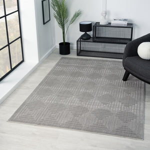 HomeRoots 8' Modern Ivory Geometric Area Rug - Durable, Stain-Resistant Design for Stylish Living Spaces 8' X 10' 534042