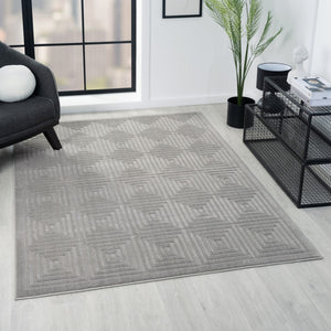 HomeRoots 8' Modern Ivory Geometric Area Rug - Durable, Stain-Resistant Design for Stylish Living Spaces 8' X 10' 534042