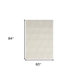 Homeroots 5' X 7' Ivory Trellis Area Rug Ivory Polypropylene 534043