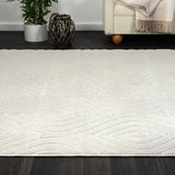 Homeroots 5' X 7' Ivory Trellis Area Rug Ivory Polypropylene 534043