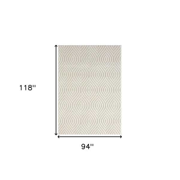 Homeroots 8' X 10' Ivory Trellis Area Rug Ivory Polypropylene 534044
