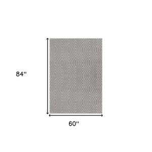 Homeroots 5' X 7' Gray Trellis Area Rug Gray Polypropylene 534047