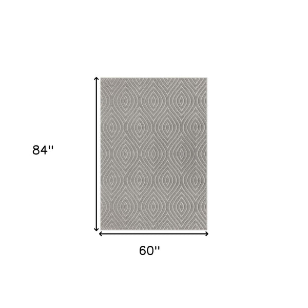 Homeroots 5' X 7' Gray Trellis Area Rug Gray Polypropylene 534047