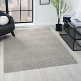 Homeroots 5' X 7' Gray Trellis Area Rug Gray Polypropylene 534047