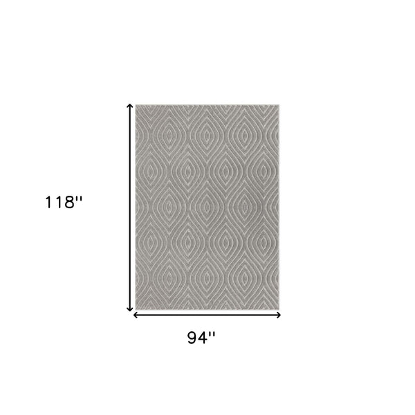 Homeroots 8' X 10' Gray Trellis Area Rug Gray Polypropylene 534048
