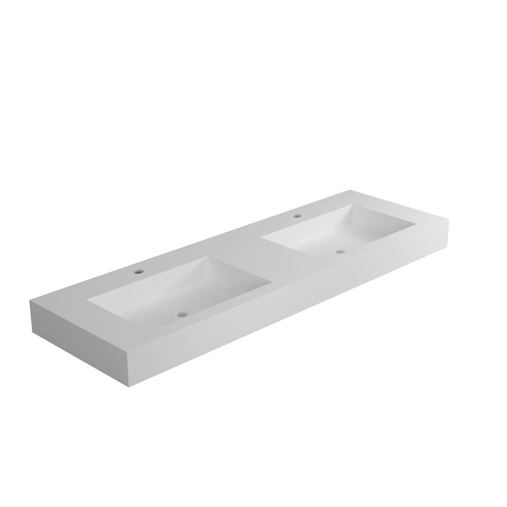 English Elm 59"solid Surface Pedestal Basin Seamless Minimalist Design for Spa Bathroom W2704P206060
