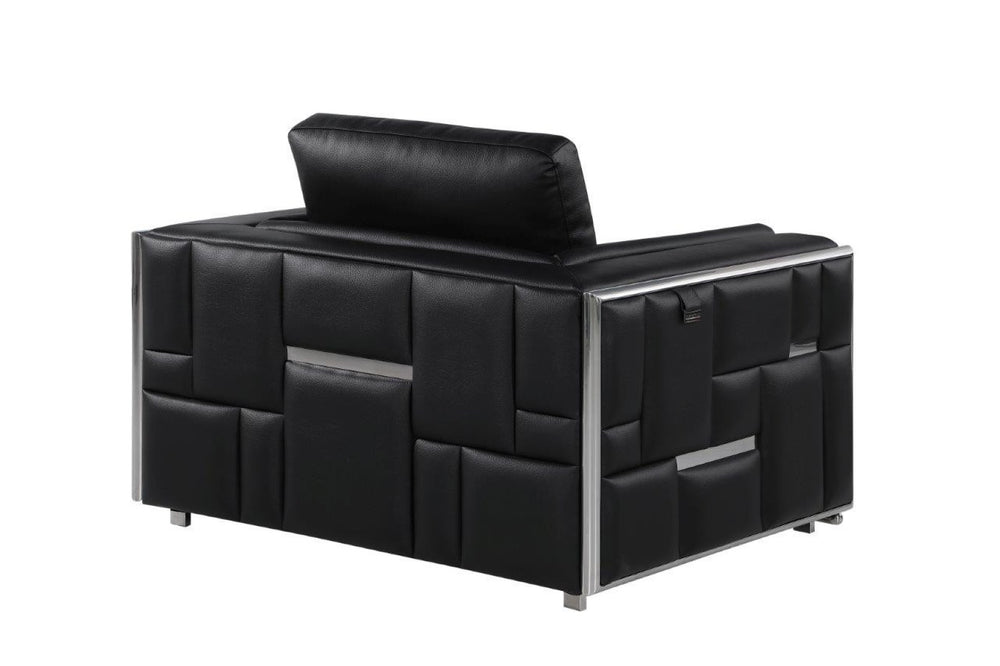 HomeRoots 47" Top Grain Leather Club Chair - Modern Elegance for Living Rooms, Offices, and Reception Areas BLACK 534088