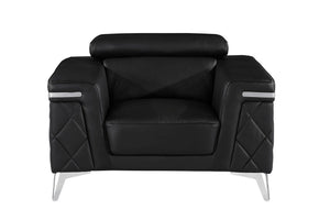 Homeroots 42" Silver Metallic Arm Chair Black  534090