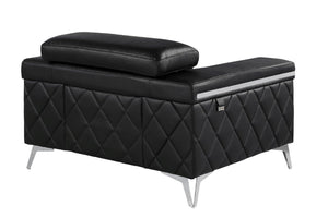 Homeroots 42" Silver Metallic Arm Chair Black  534090