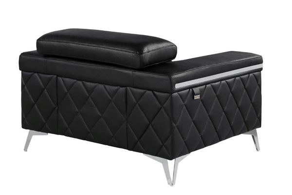 Homeroots 42" Silver Metallic Arm Chair Black  534090