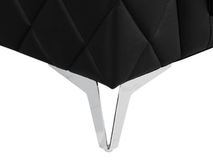 Homeroots 42" Silver Metallic Arm Chair Black  534090