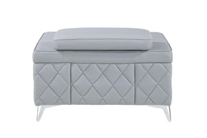 Homeroots 42" Light Gray And Silver Top Grain Leather Club Chair Light Grey  534092