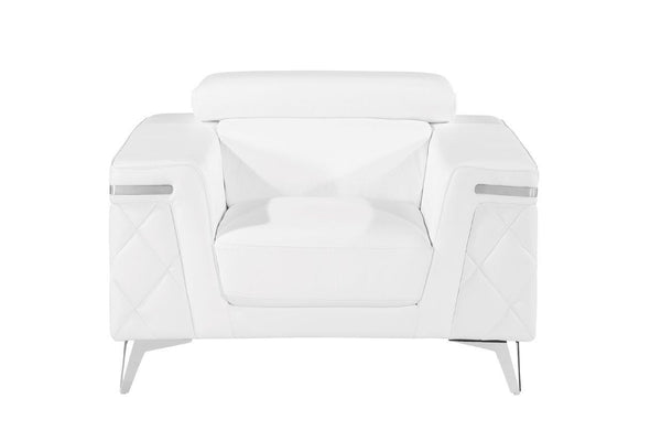 Homeroots 42" Silver Metallic Arm Chair White  534093